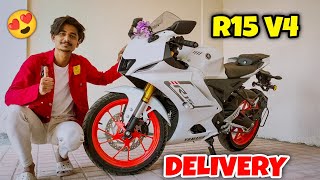 finally apni dream bike R15v4 ki delivery le li 😍 vlog 31 [upl. by Eissirc461]