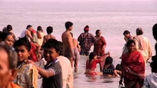 Devotees bathe at Ganga Sagar on the occasion of Makar Sankranti [upl. by Nylime]