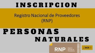 RNP Inscripcion Persona Natural 2018 [upl. by Ennayd539]