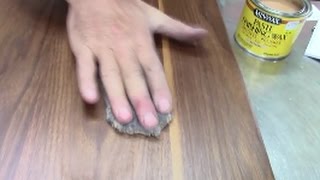 Perfect Finish on New Varnish or Polyurethane on Wood Furniture Polish With Steel Wool [upl. by Lemmie298]