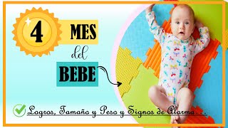 4️⃣ CUARTO MES DEL BEBE 👶  4 MESES  ✅ LOGROS DESARROLLO SUEÑO ALIMENTACION Y MAS [upl. by Eedyak68]