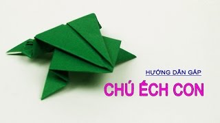 Dạy Bé cách gấp giấy hình con ếch ộp  252015 [upl. by Yraht108]