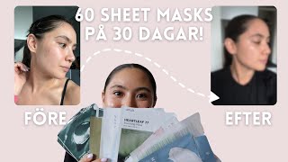 🌟 2 Sheet masks om dagen i en månad – Så här blev resultatet ✨ [upl. by Jud]