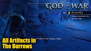 God of War Ragnarok  All Artifacts in The Burrows Alfheim [upl. by Naneik]