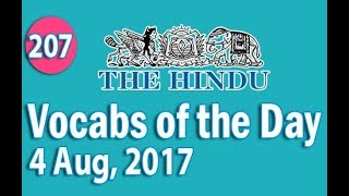 ✅ Daily The Hindu Vocabulary 4 Aug 2017  Learn 10 New Words with Tricks  Day207 [upl. by Antebi]