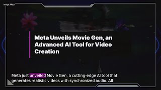 Meta Unveils Movie Gen an Advanced AI Tool for Video Creation [upl. by Mariette36]