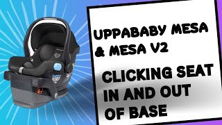 Uppababy Mesa and Mesa V2 Infant Car Seat How to Take Car Seat In and Out of Base [upl. by Mensch]