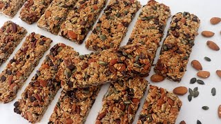 Granola Bars Recipe LowCarb  SugarFree Healthy Recipes  Crunchy Bars [upl. by Gustafson65]