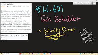 LeetCode  621 Task Scheduler  Priority Queue [upl. by Orhtej]