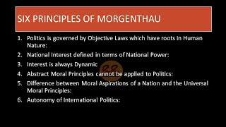 Six Principles Of Morgenthau Realism International Relations  CSS  RR Lectures [upl. by Dj]