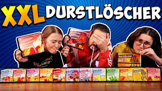 XXL DURSTLÖSCHER CHALLENGE MIT KAAN DANIA amp BIANCA Wer kann blind die Sorten schmecken [upl. by Abernon303]