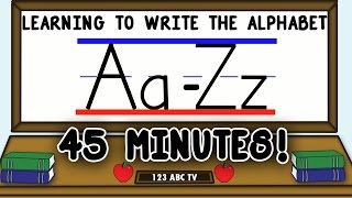 How to Write Letters AZ – Learning to Write the Alphabet for Kids – Uppercase and Lowercase Letters [upl. by Dressel]