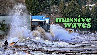 King Tide DESTROYED a waterfront Qualicum Beach Vancouver Island [upl. by Desiri]