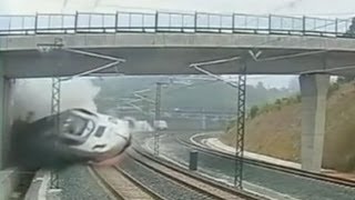 Spain Train Derailment Video 2013 Shocking Crash Kills At Least 77 Caught on Tape [upl. by Sudnac741]