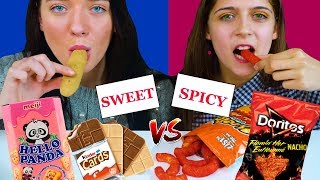 ASMR SWEET VS SPICY FOOD CHALLENGE EATING SOUND LILIBU [upl. by Azeria288]