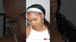 Quick Natural Hair Protective Style For the Gym  Curly Headband Wig protectivehairstyle wig [upl. by Drape]