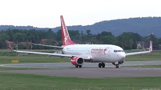 Corendon Airlines Europe Boeing 737 takeoff at Graz Airport  9HTJA [upl. by Rape]