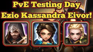 Ezio Kassandra Eivor PvE Testing Day  Summoners War [upl. by Llewoh]