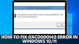 How To Fix 0xc0000142 Error in Windows  0xc00007b error fix [upl. by Oderfodog]