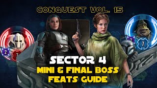 Hard Sector 4 General Grievous Mini amp Boss Nass Gungans Final Boss Guide  Conquest Vol 15 SWGOH [upl. by Llenaj]