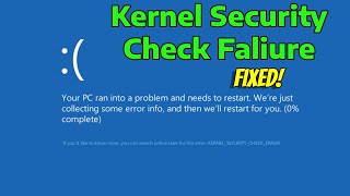 How To Fix Kernel Security Check Failure Windows 1110 KERNEL SECURITY CHECK FAILURE Error [upl. by Rehtae]