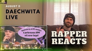 August D  Daechwita Live quotRAPPER REACTSquot First Time Listening Donation Request By Katie Lind [upl. by Arocahs]