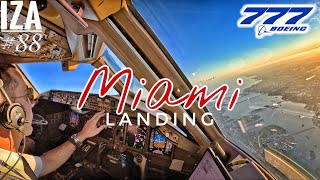 B777 MIA 🇺🇸 Miami  LANDING 12  4K Cockpit View  ATC amp Crew Communications [upl. by Lilak]