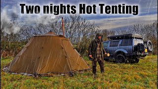 2 Nights Hot Tenting  SubZero Temps and Rain [upl. by Nyladnar]