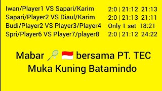 Mabar 🏸 Bersama PT TEC  Sabtu 16 Maret 24 🇮🇩 [upl. by Uuge474]