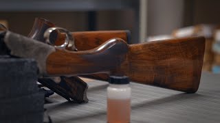 Maintaining A Hand Rubbed Oil Finish Gun Stock Caesar Guerini shotguns [upl. by Notliw866]