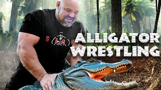 STRONGMAN TRIES ALLIGATOR WRESTLING VERY SCARY [upl. by Tegdirb434]