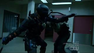 Arrow season 6 episode 3 John Diggle Green Arrow opening fight scene on the roof top [upl. by Ayaj]