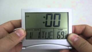 LCD Alarm Clock and Calendar with Indoor Temperature Display Meritline 265318 [upl. by Brok]