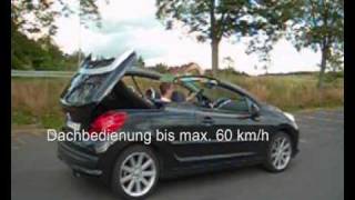 Peugeot 207 cc tuning remote roof opening 30 kmh [upl. by Merritt618]