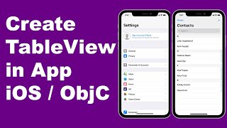 How to Create TableView in ObjectiveC iOS 2020 [upl. by Nyl]