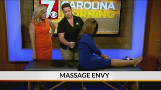 Massage Envy shows off Stretching technique [upl. by Lachish]