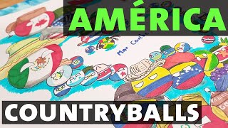 Dibuja el mapa Countryball de América super completo [upl. by Morice]