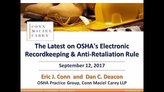 The Latest on OSHAs Electronic Recordkeeping amp AntiRetaliation Rule [upl. by Hadwin]