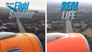 Microsoft Flight Simulator FS2020 vs Real Life  Landing in Gatwick UK [upl. by Marala742]