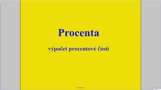 Procenta  výpočet procentové části [upl. by Aokek932]