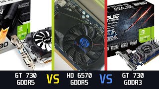 HD 6570 GDDR5 vs GT 730 GDDR5 vs GT 730 GDDR3 Grand Theft Auto 5 [upl. by Toomin]