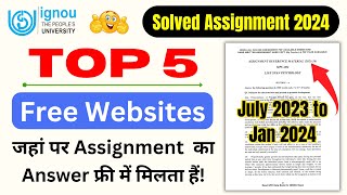 Top 5 Free Websites For Assignment Answer  IGNOU Solved Assignment 202324 Free Download PDF  NEWS [upl. by Idnahs691]