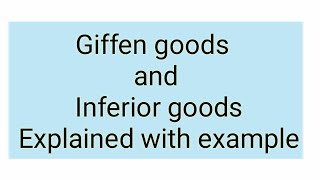 Giffen goods and Inferior goods explained  Ugc Net economics preparation [upl. by Burris]