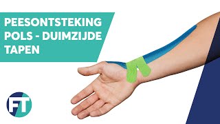 Zelf peesontsteking duim  Ziekte van Quervain tapen » Instructie » FysioTape [upl. by Levesque]