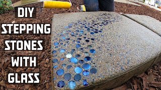 How to Make Concrete Stepping Stones with GLASS [upl. by Durwin]