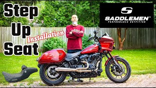 Saddlemen SDC Step Up Seat Install Harley Low Rider ST 中文字幕cc [upl. by Leifer915]