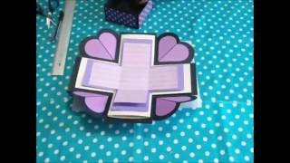 DIY Caja explosiva exploding box molde base scrapbook [upl. by Iolande462]