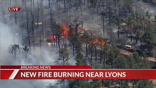 New wildfire burning near Lyons in Boulder County [upl. by Holloway]