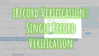 iRecord Verification Single Record Verification [upl. by Saint]