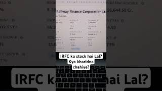 IRFC hai safe stock to invest stockmarketindia undervalued undervalue underpriced irfc nifty [upl. by Barren]